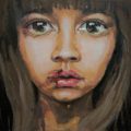 Kristina Mygul -CAN YOU HEAR MY TEARS-acrylic on canvas mixed media 70-60